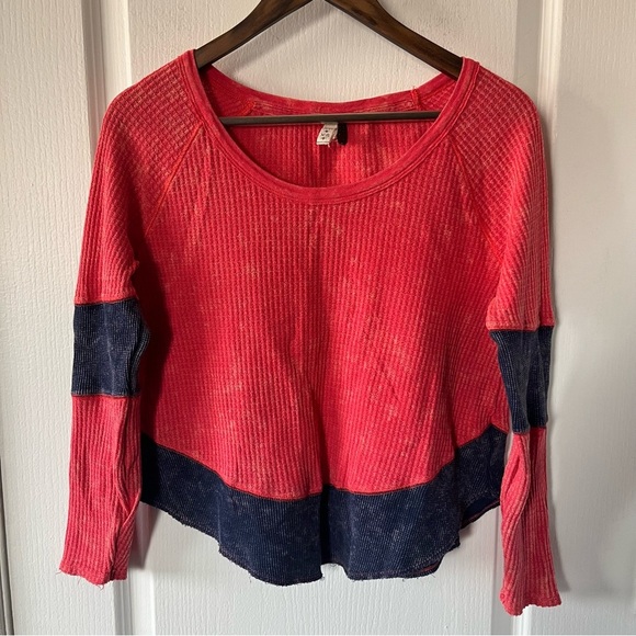 We The Free Thermal Waffle Knit Shirt Size Medium - Picture 1 of 7